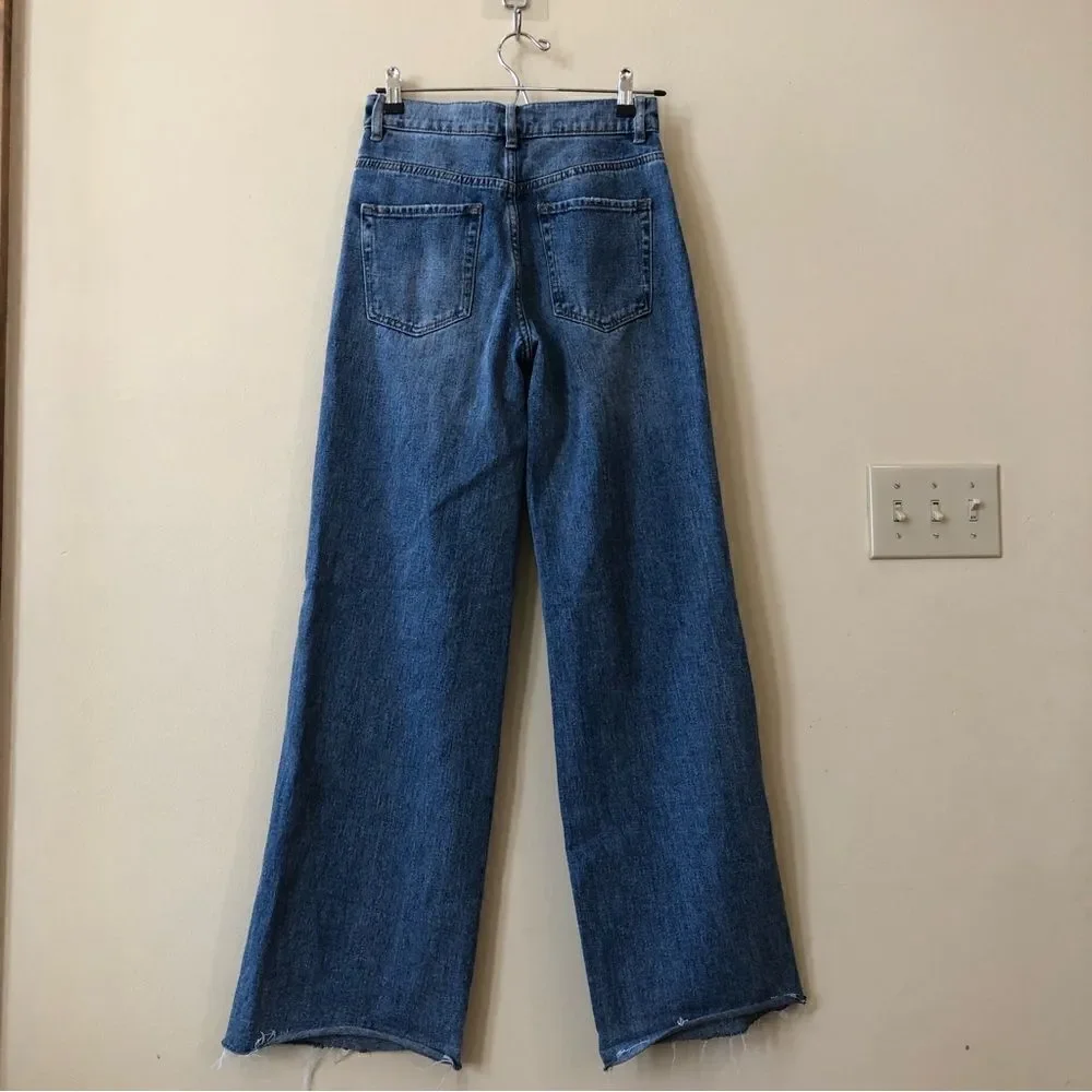 Pacsun High Waisted Distressed Wide Leg Jeans